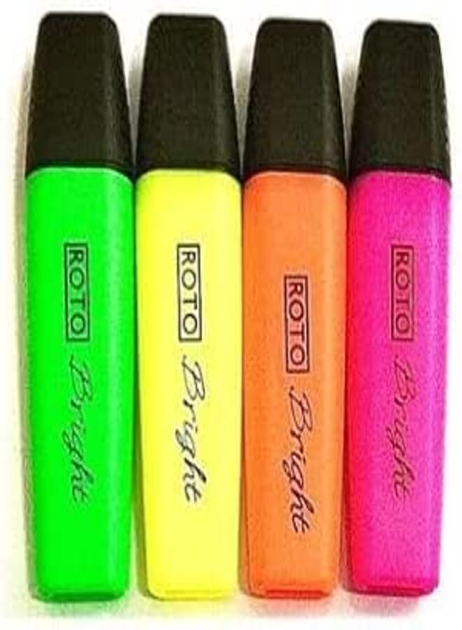 Roto Highlighter Bright Set of 4 Pens